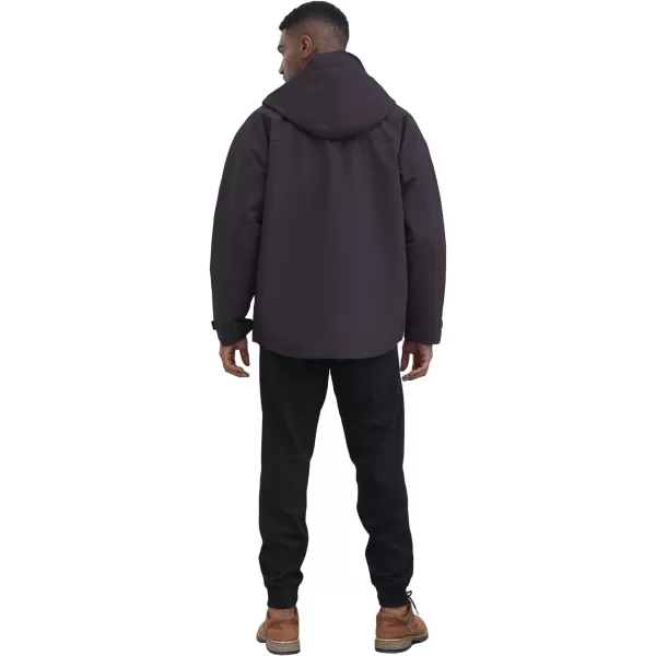 THE GYM PEOPLE Mens Waterproof Shell Jacket Outdoor Windbreaker Hiking Rain Coat with HoodRose Purple