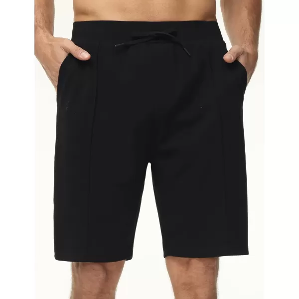THE GYM PEOPLE Mens Workout Shorts Drawstring Athletic Loose Fit Lounge Sweat Shorts with PocketsBlack