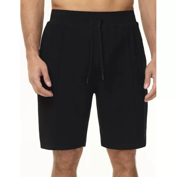 THE GYM PEOPLE Mens Workout Shorts Drawstring Athletic Loose Fit Lounge Sweat Shorts with PocketsBlack