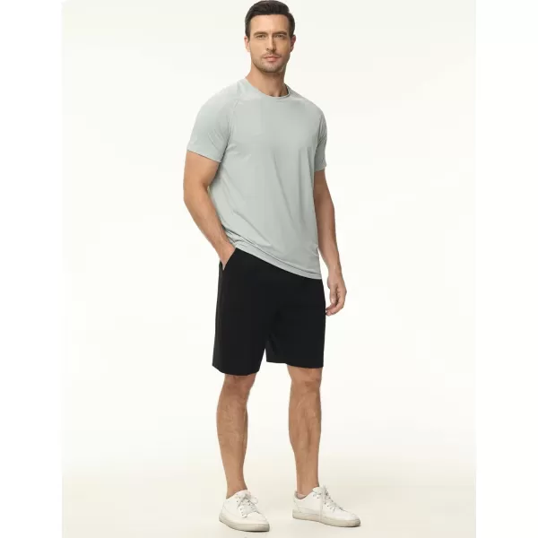 THE GYM PEOPLE Mens Workout Shorts Drawstring Athletic Loose Fit Lounge Sweat Shorts with PocketsBlack