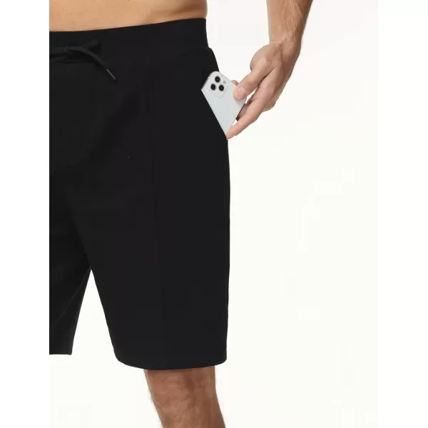 THE GYM PEOPLE Mens Workout Shorts Drawstring Athletic Loose Fit Lounge Sweat Shorts with PocketsBlack