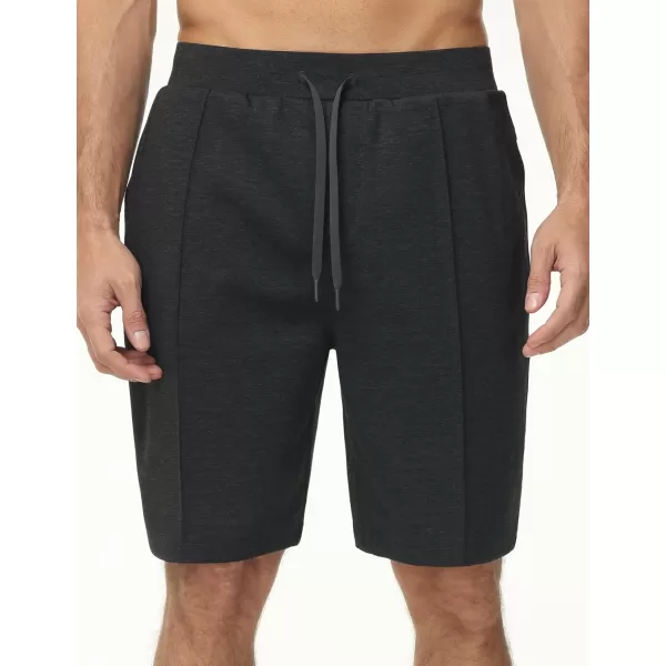THE GYM PEOPLE Mens Workout Shorts Drawstring Athletic Loose Fit Lounge Sweat Shorts with PocketsDark Heather Grey
