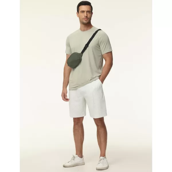 THE GYM PEOPLE Mens Workout Shorts Drawstring Athletic Loose Fit Lounge Sweat Shorts with PocketsHeather White