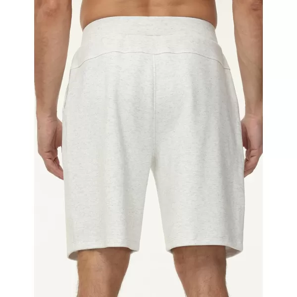 THE GYM PEOPLE Mens Workout Shorts Drawstring Athletic Loose Fit Lounge Sweat Shorts with PocketsHeather White