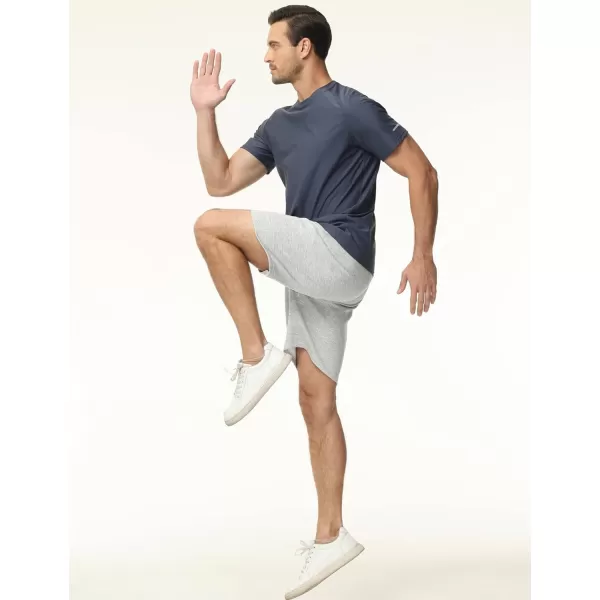 THE GYM PEOPLE Mens Workout Shorts Drawstring Athletic Loose Fit Lounge Sweat Shorts with PocketsLight Heather Grey