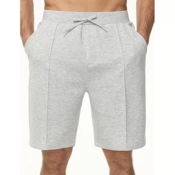 THE GYM PEOPLE Mens Workout Shorts Drawstring Athletic Loose Fit Lounge Sweat Shorts with PocketsLight Heather Grey