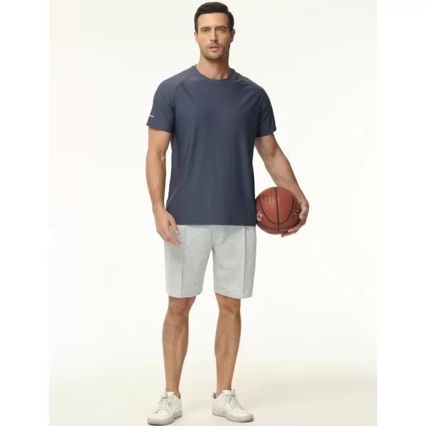 THE GYM PEOPLE Mens Workout Shorts Drawstring Athletic Loose Fit Lounge Sweat Shorts with PocketsLight Heather Grey