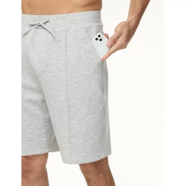 THE GYM PEOPLE Mens Workout Shorts Drawstring Athletic Loose Fit Lounge Sweat Shorts with PocketsLight Heather Grey
