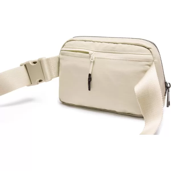 THE GYM PEOPLE Mini Belt Bag Unisex Workout Fanny Pack with Adjustable Strap for Travel Running HikingBeige