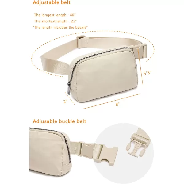 THE GYM PEOPLE Mini Belt Bag Unisex Workout Fanny Pack with Adjustable Strap for Travel Running HikingBeige