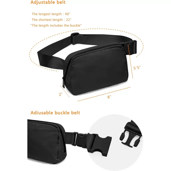 THE GYM PEOPLE Mini Belt Bag Unisex Workout Fanny Pack with Adjustable Strap for Travel Running HikingBlack