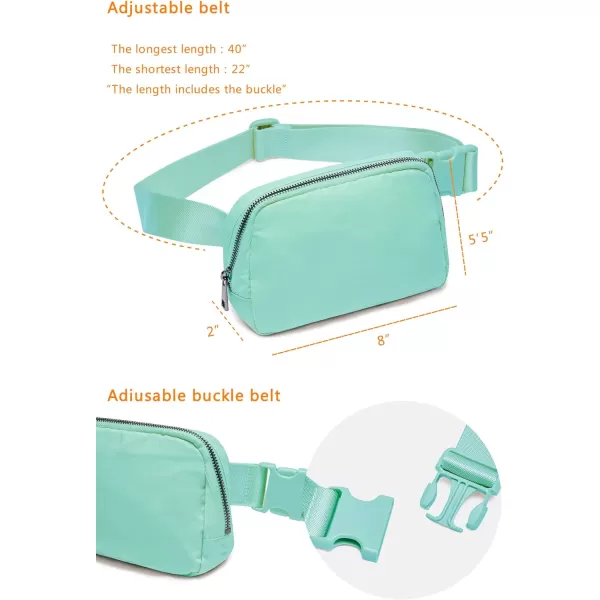 THE GYM PEOPLE Mini Belt Bag Unisex Workout Fanny Pack with Adjustable Strap for Travel Running HikingMint Green