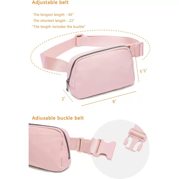 THE GYM PEOPLE Mini Belt Bag Unisex Workout Fanny Pack with Adjustable Strap for Travel Running HikingPink