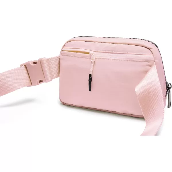 THE GYM PEOPLE Mini Belt Bag Unisex Workout Fanny Pack with Adjustable Strap for Travel Running HikingPink