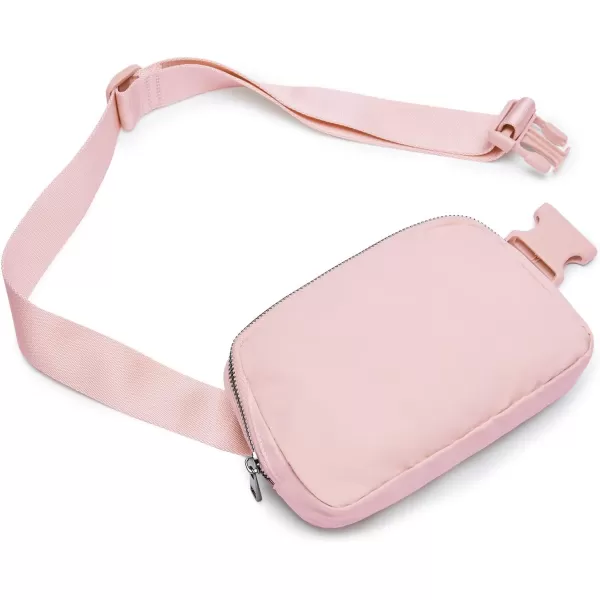 THE GYM PEOPLE Mini Belt Bag Unisex Workout Fanny Pack with Adjustable Strap for Travel Running HikingPink