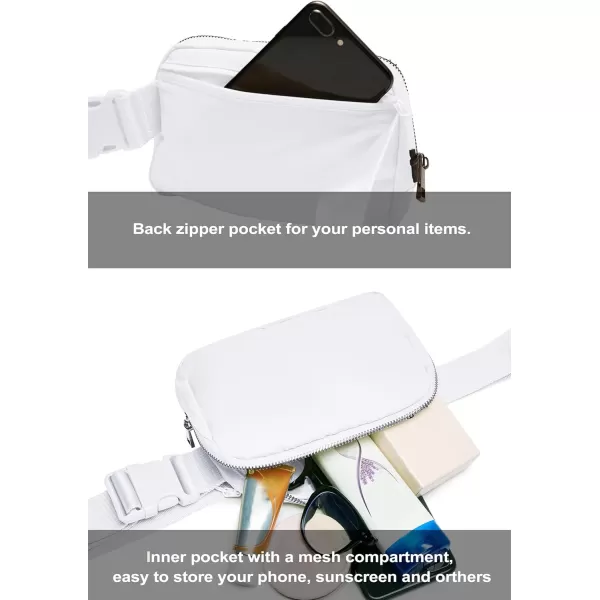 THE GYM PEOPLE Mini Belt Bag Unisex Workout Fanny Pack with Adjustable Strap for Travel Running HikingWhite