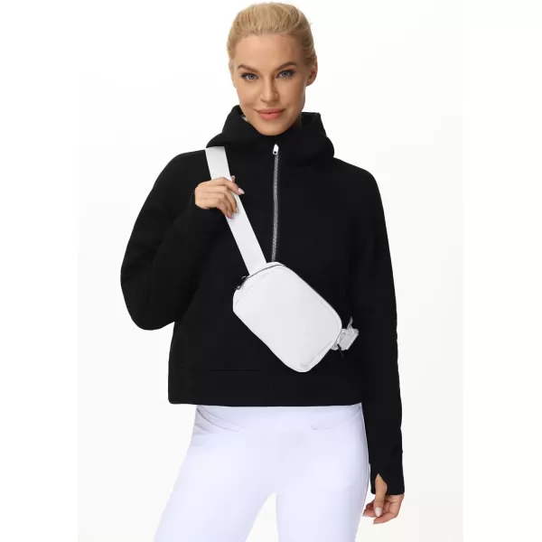 THE GYM PEOPLE Mini Belt Bag Unisex Workout Fanny Pack with Adjustable Strap for Travel Running HikingWhite