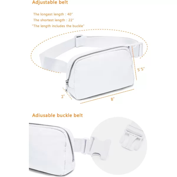 THE GYM PEOPLE Mini Belt Bag Unisex Workout Fanny Pack with Adjustable Strap for Travel Running HikingWhite