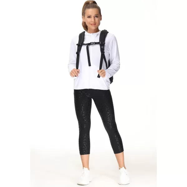 THE GYM PEOPLE Thick High Waist Capris Yoga Pants with Pockets Tummy Control Workout Running Yoga Leggings for WomenSilverBlack