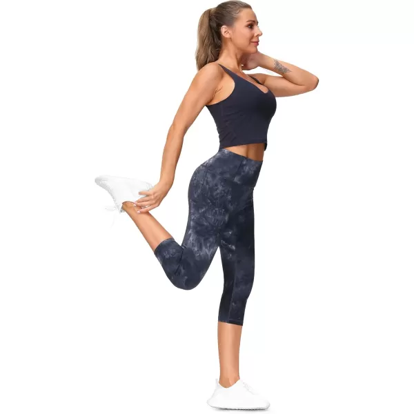 THE GYM PEOPLE Tummy Control Workout Capris Leggings with Pockets High Waist Athletic Yoga Pants for Women Running HikingBlackDark GreyWhite