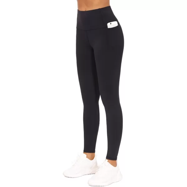 THE GYM PEOPLE Tummy Control Workout Leggings with Pockets High Waist Athletic Yoga Pants for Women Running FitnessBlack