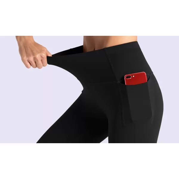 THE GYM PEOPLE Tummy Control Workout Leggings with Pockets High Waist Athletic Yoga Pants for Women Running FitnessBlack