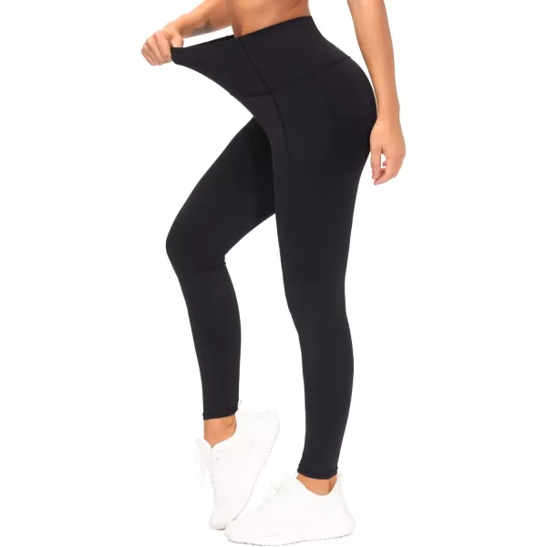 THE GYM PEOPLE Tummy Control Workout Leggings with Pockets High Waist Athletic Yoga Pants for Women Running FitnessBlack