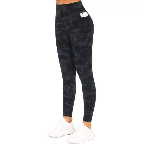 THE GYM PEOPLE Tummy Control Workout Leggings with Pockets High Waist Athletic Yoga Pants for Women Running FitnessBlueDark GreyBlack