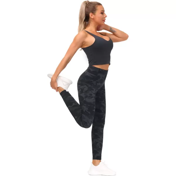 THE GYM PEOPLE Tummy Control Workout Leggings with Pockets High Waist Athletic Yoga Pants for Women Running FitnessBlueDark GreyBlack