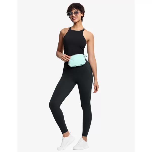THE GYM PEOPLE Tummy Control Workout Leggings with Pockets High Waist Athletic Yoga Pants for Women Running FitnessCharcoal Grey