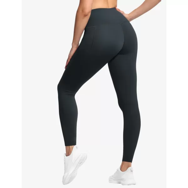 THE GYM PEOPLE Tummy Control Workout Leggings with Pockets High Waist Athletic Yoga Pants for Women Running FitnessCharcoal Grey