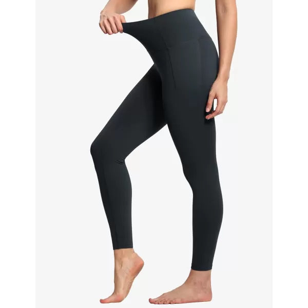 THE GYM PEOPLE Tummy Control Workout Leggings with Pockets High Waist Athletic Yoga Pants for Women Running FitnessCharcoal Grey
