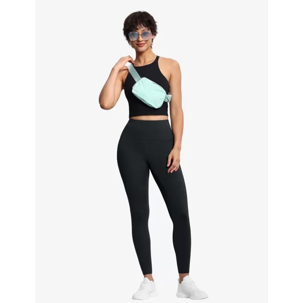 THE GYM PEOPLE Tummy Control Workout Leggings with Pockets High Waist Athletic Yoga Pants for Women Running FitnessCharcoal Grey