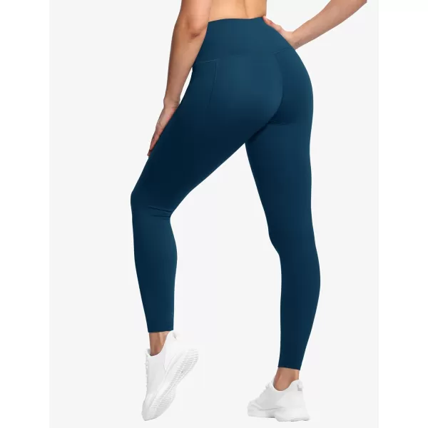 THE GYM PEOPLE Tummy Control Workout Leggings with Pockets High Waist Athletic Yoga Pants for Women Running FitnessDark Blue Green