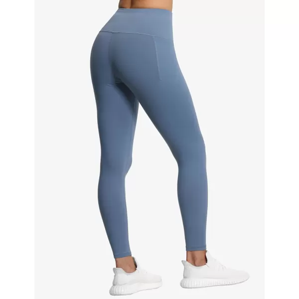 THE GYM PEOPLE Tummy Control Workout Leggings with Pockets High Waist Athletic Yoga Pants for Women Running FitnessGrey Blue