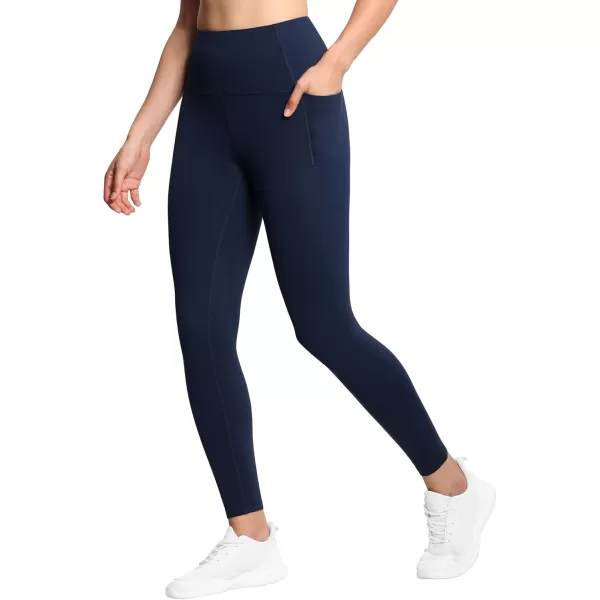 THE GYM PEOPLE Tummy Control Workout Leggings with Pockets High Waist Athletic Yoga Pants for Women Running FitnessNavy Blue