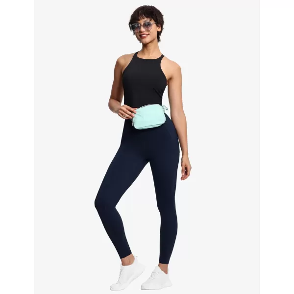 THE GYM PEOPLE Tummy Control Workout Leggings with Pockets High Waist Athletic Yoga Pants for Women Running FitnessNavy Blue