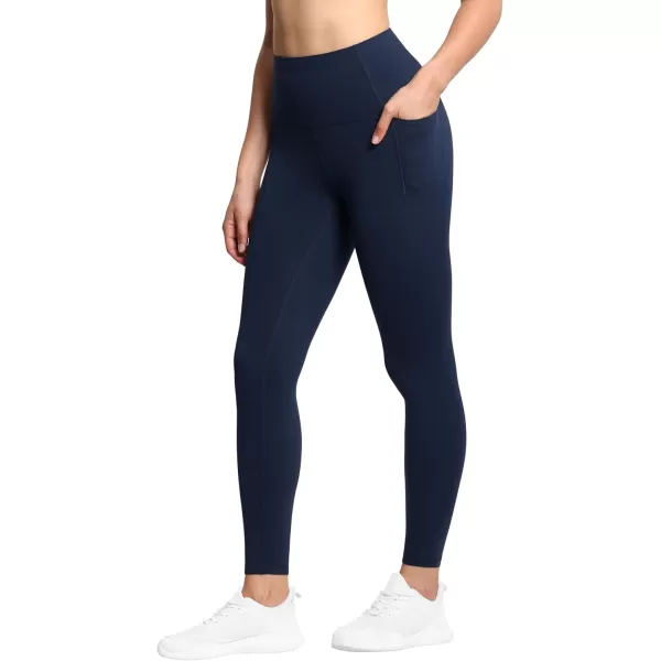 THE GYM PEOPLE Tummy Control Workout Leggings with Pockets High Waist Athletic Yoga Pants for Women Running FitnessNavy Blue