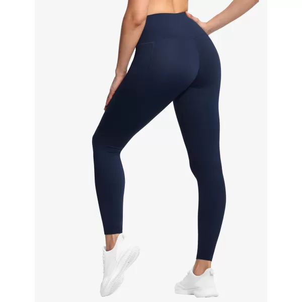THE GYM PEOPLE Tummy Control Workout Leggings with Pockets High Waist Athletic Yoga Pants for Women Running FitnessNavy Blue