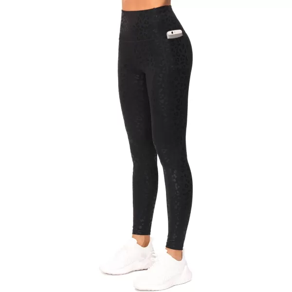 THE GYM PEOPLE Tummy Control Workout Leggings with Pockets High Waist Athletic Yoga Pants for Women Running FitnessSilverBlack