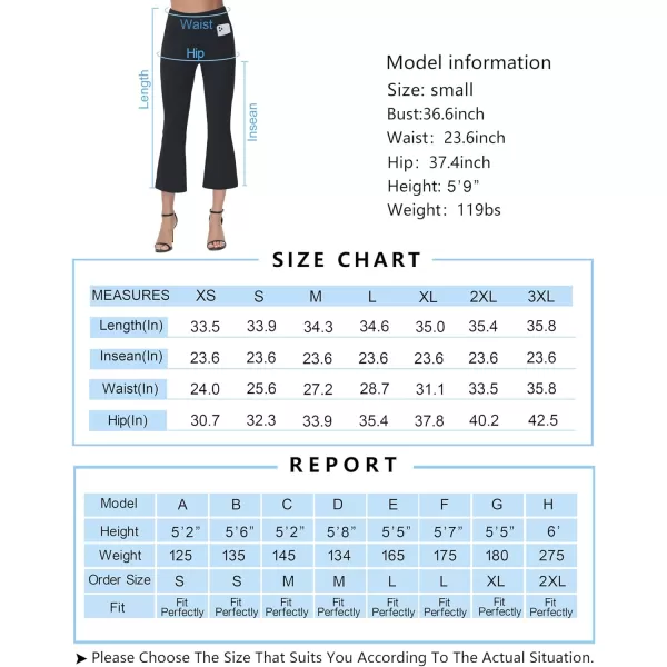 THE GYM PEOPLE Womens Boot Cut Yoga Capris Pants High Stretch Workout Wide Leg Crop Leggings 4 PocketsWhite