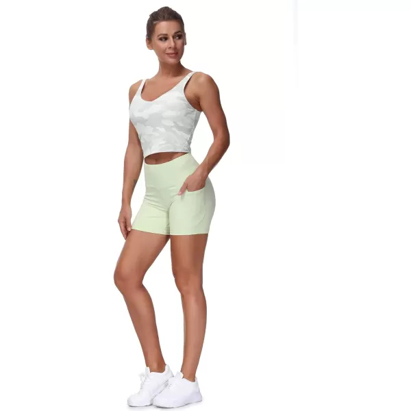 THE GYM PEOPLE Womens Camo Longline Sports Bra Wirefree Padded Medium Support Yoga Bras Gym Running Workout Tank TopsWhite Camo