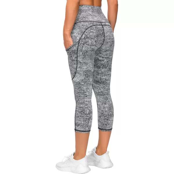 THE GYM PEOPLE Womens CapriZcapris Black amp White Jacquard