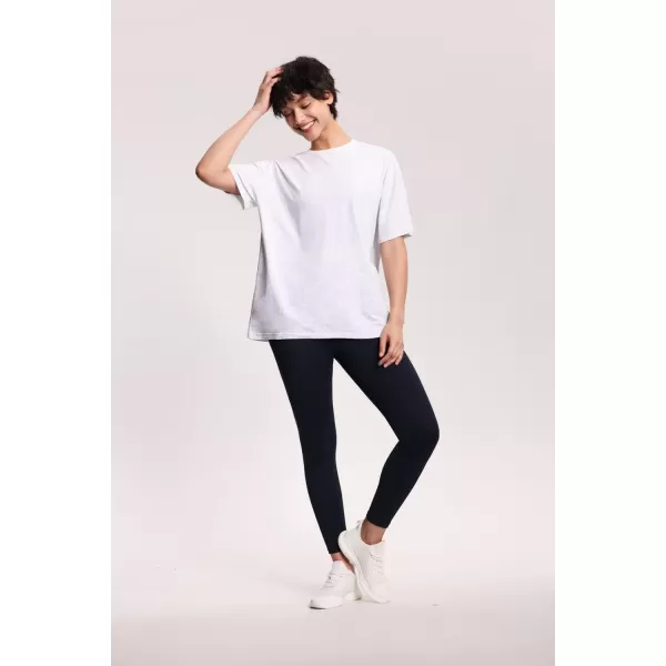 THE GYM PEOPLE Womens Casual Oversized TShirts Summer Crewneck Short Sleeve Workout Basic Tee TopsHeather White