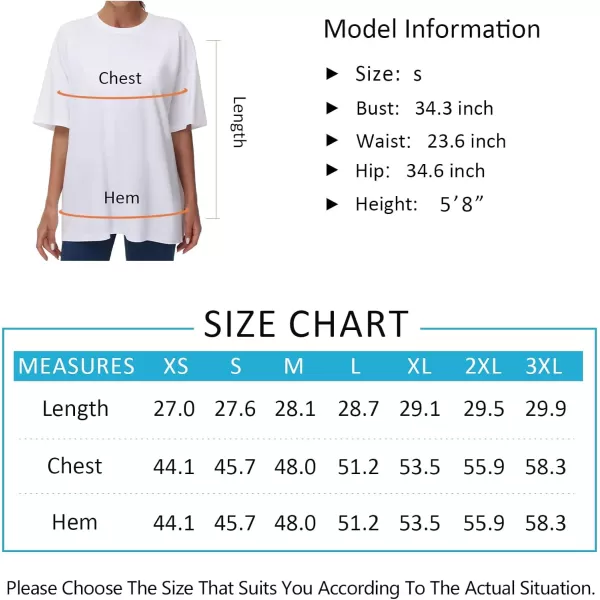 THE GYM PEOPLE Womens Casual Oversized TShirts Summer Crewneck Short Sleeve Workout Basic Tee TopsWhite