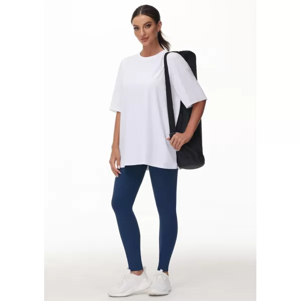THE GYM PEOPLE Womens Casual Oversized TShirts Summer Crewneck Short Sleeve Workout Basic Tee TopsWhite