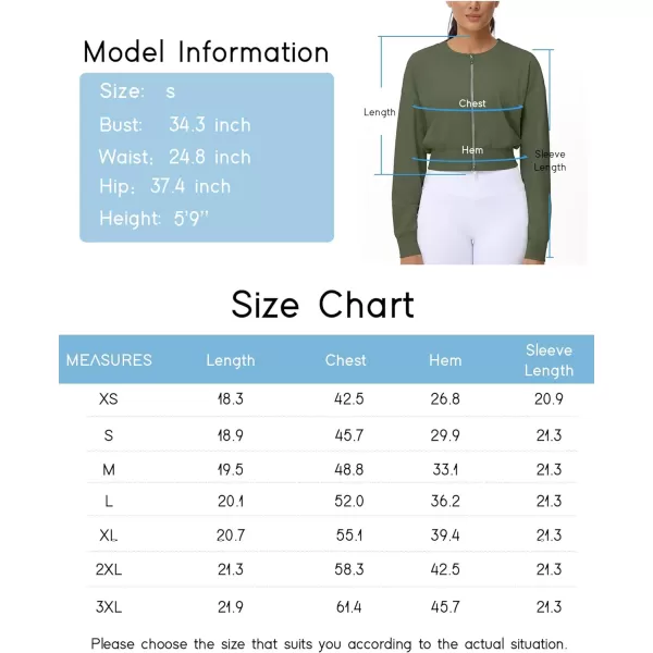 THE GYM PEOPLE Womens Cropped Jackets Full Zip Long Sleeve Ribbed Workout Sweatshirts Lightweight Casual TopsGraphite Green