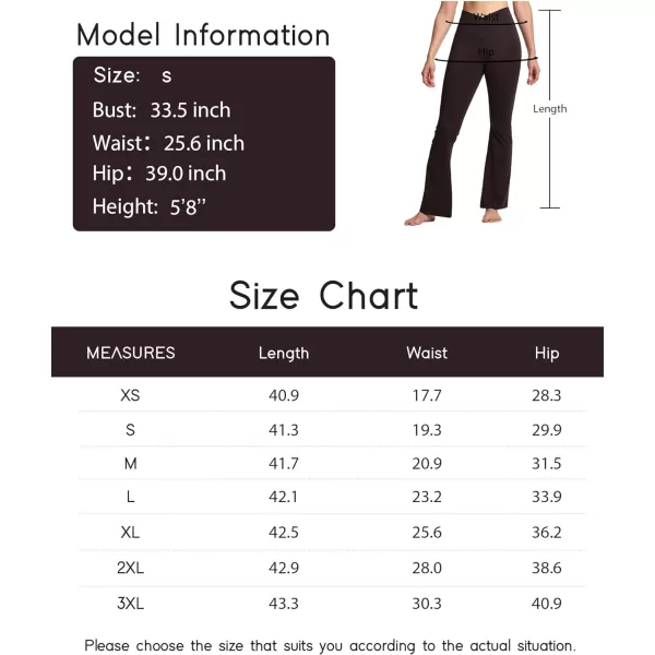 THE GYM PEOPLE Womens Crossover High Waist Flare Workout Leggings Bootcut Bell Bottom Yoga Pants with Tummy ControlBrown