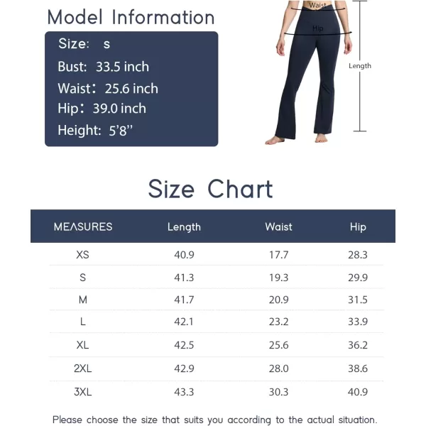 THE GYM PEOPLE Womens Crossover High Waist Flare Workout Leggings Bootcut Bell Bottom Yoga Pants with Tummy ControlDark Navy Blue