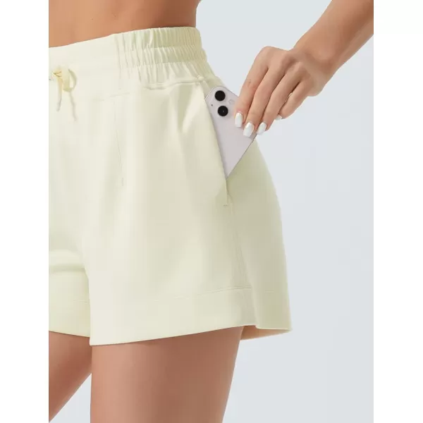 THE GYM PEOPLE Womens Drawstring Sweat Shorts High Waisted Summer Workout Lounge Shorts with PocketsApricot